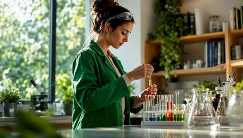 Biochemist preparing libido supplement samples