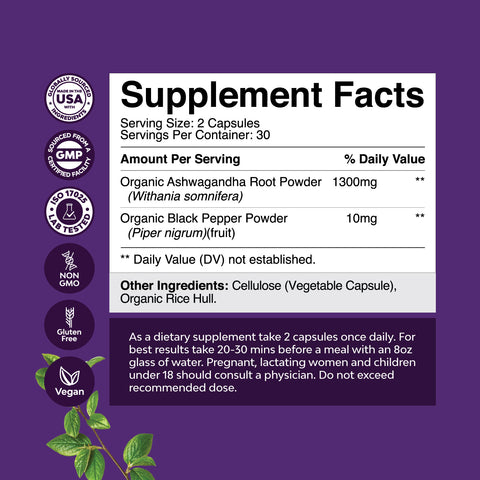 Ashwagandha 1300mg per serving
