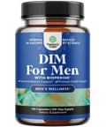 DIM Supplement For Men bottle promoting hormonal balance, mood support, and enhanced energy.