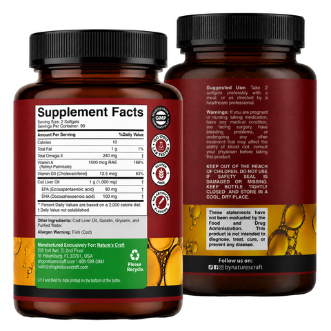 Cod Liver Oil 1000mg per serving