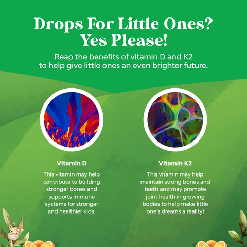 Kids Vitamin D3 + K2 Organic Drops