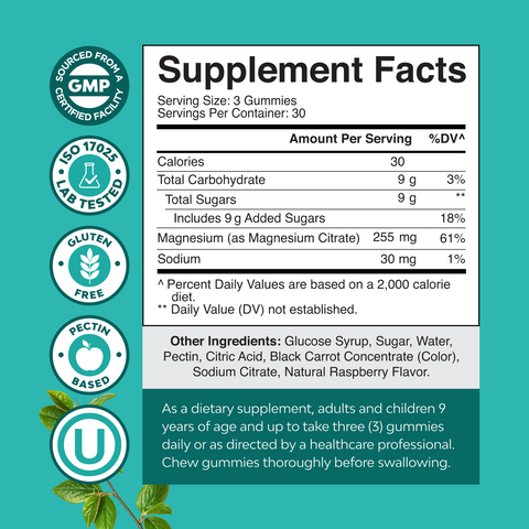 Magnesium Gummies 255mg Per Serving