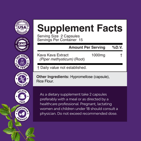 Kava Kava 1000mg per serving